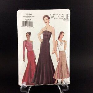 Easy Vogue Pattern 7524 Misses Long Evening Flared Skirt Uncut 12 14 16 Godets